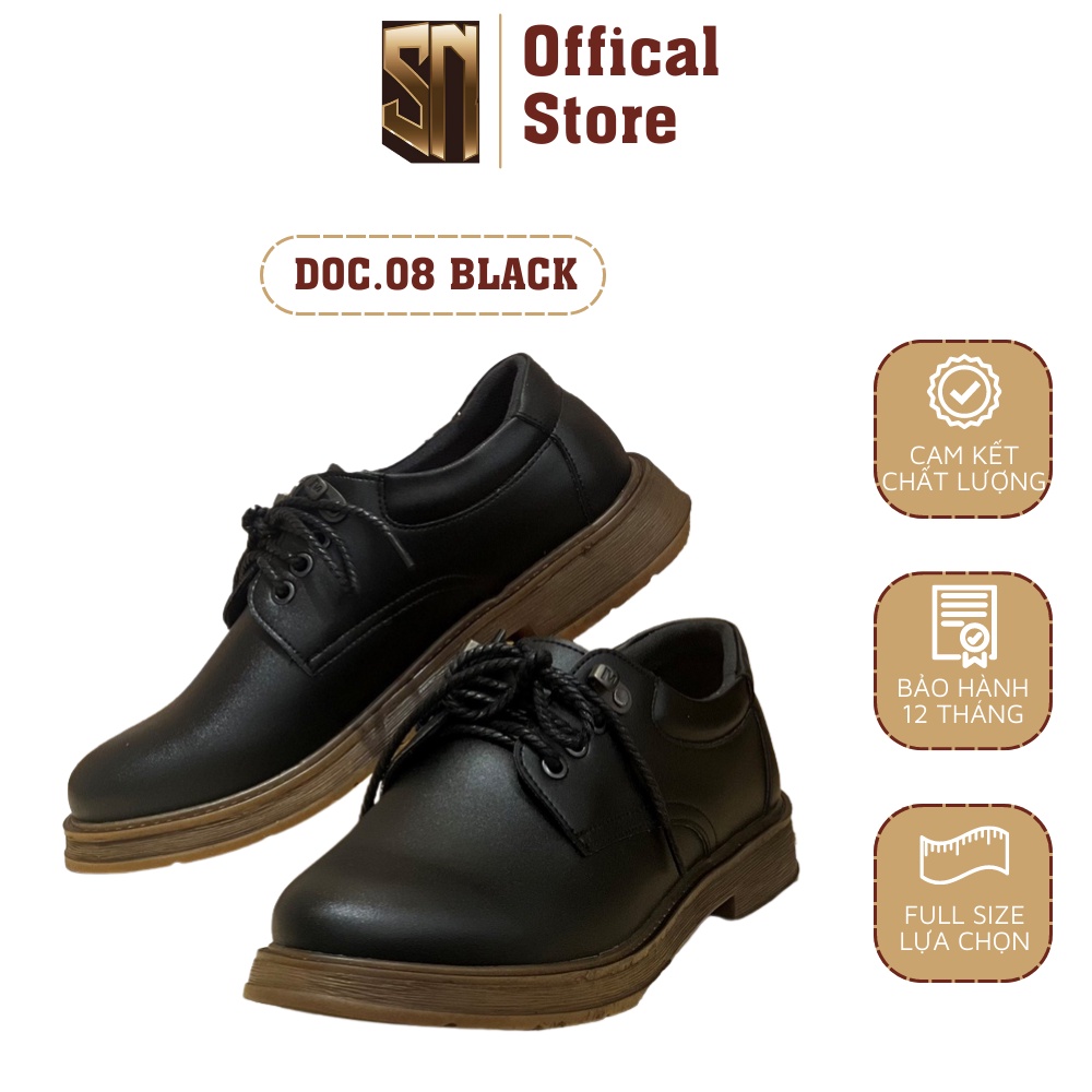 Giày da nam Doc.08 ⚡ CỰC CHẤT ⚡ Giày nam da nguyên tấm, đế đúc cao su, thiết kế phong cách thời thượng