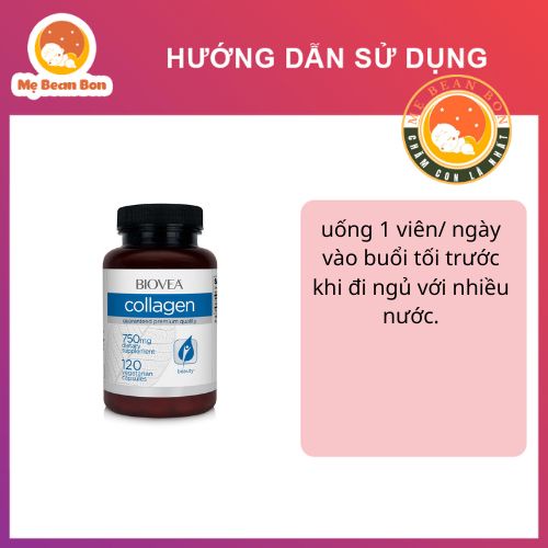 Viên uống Biovea Collagen 750mg 120 viên giúp da chống lại sự lão hóa,Phòng chống loãng xương Tăng cường thị lực của Đức