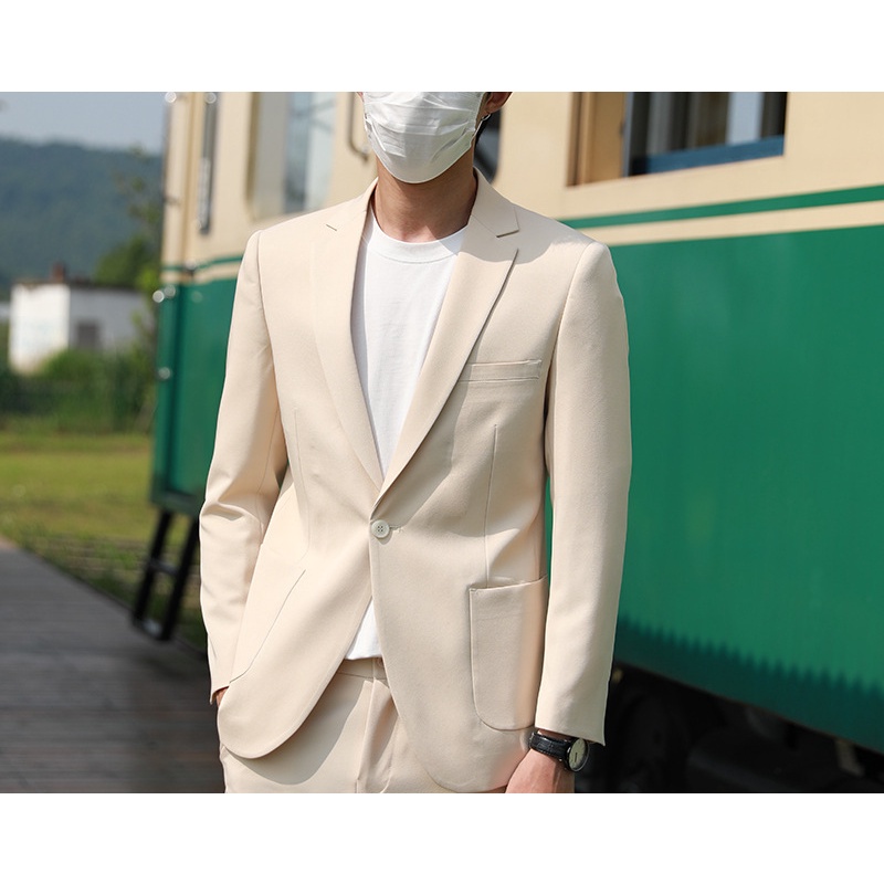 Bộ Đồ Vest 2 Món Màu Trơn Cỡ Lớn Thời Trang Hàn Quốc Cao Cấp Lịch Lãm Cho Nam