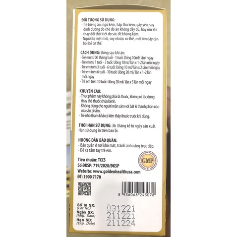 TONIKID GOLD HỖ TRỢ TĂNG CƯỜNG TIÊU HÓA , ĐỀ KHÁNG C 100Ml