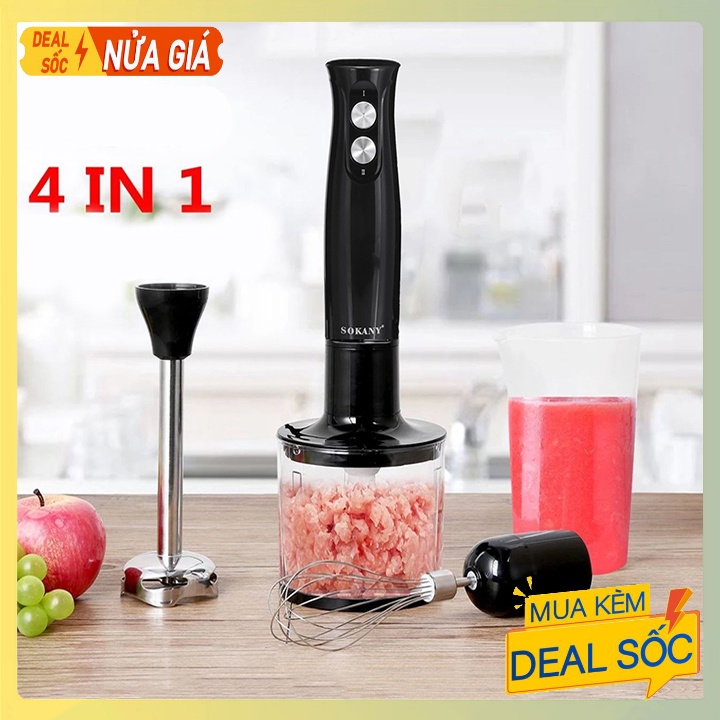 Máy Xay Cầm Tay Đa Năng Chế Biến Đồ Ăn Dặm SOKANY 500W 4 IN 1