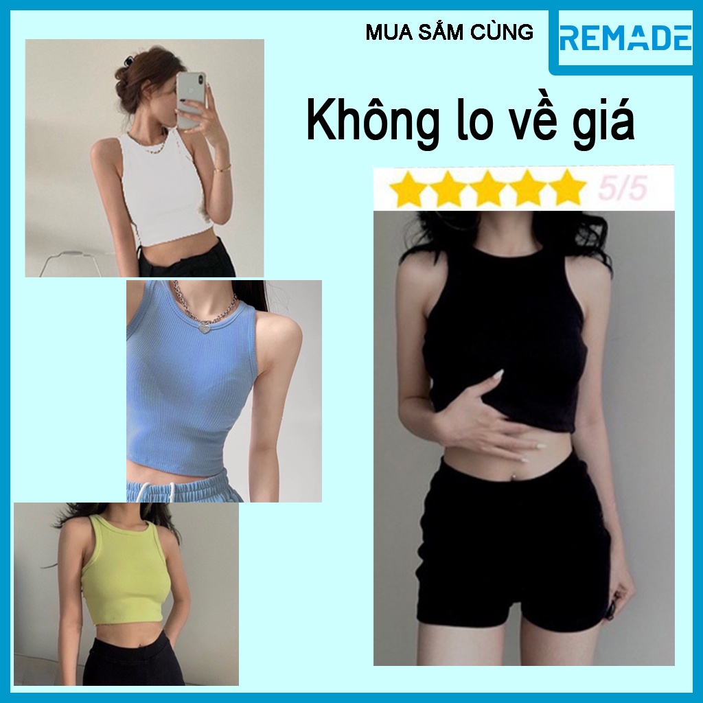 áo ba lỗ nữ thun gân tăm Basic_REMADE_ AO137