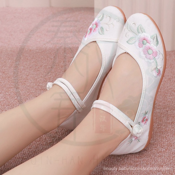 Giày búp bê nữ bằng vải thêu họa tiết dân tộc cổ trang Trung Hoa