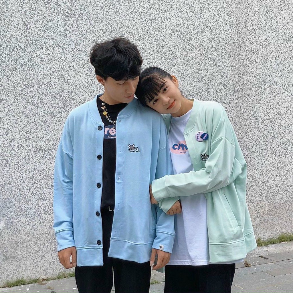 Áo khoác nỉ ulzzang form rộng tay dài cardigan PUPPY (ẢNH THẬT)