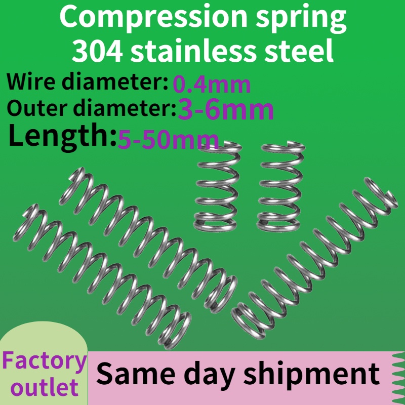 Lò Xo Nén 0.4mm SUS304 0.4mm Đường Kính Ngoài 3-6mm Chiều Dài 5-50mm Bằng Thép Không Gỉ