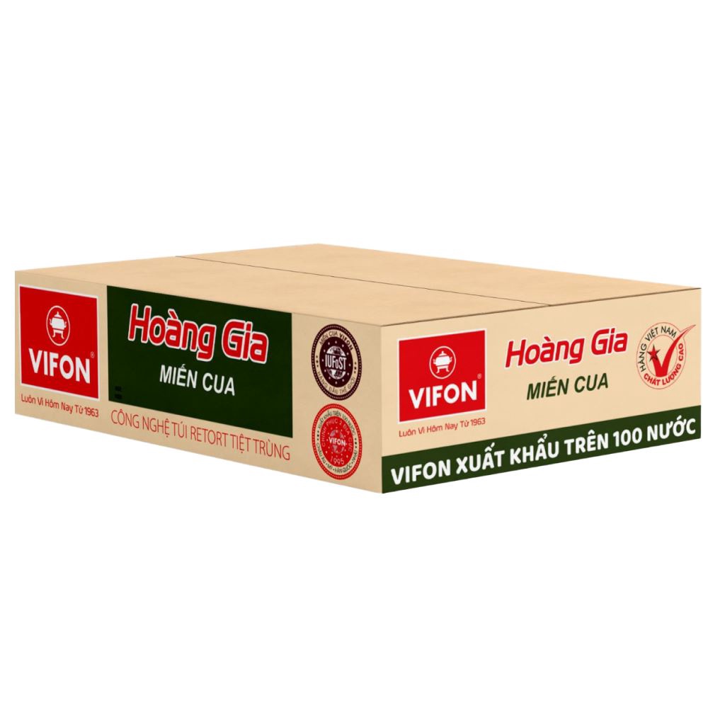 Thùng 18 gói miến cua Vifon Hoàng Gia gói 105g, có gói riêu cua thật