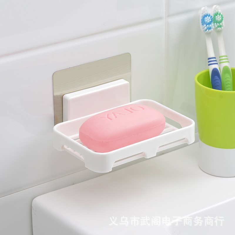 Kệ Nhựa Trắng Để Xà Bông, Kệ Dán Tường Nhà Tắm Để Đồ Đa Năng, Phong Cách Hiện Đại, Không Khoan Đục. Kingler 4040