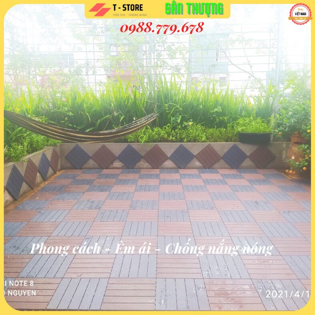 Tấm nhựa PP chịu lực, lót sàn rửa xe cho gara ô tô / trung tâm chăm sóc xe ô tô - KT 40x40x2.2cm