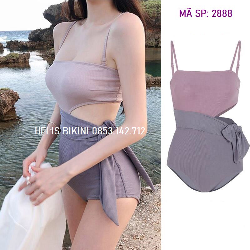 Bộ Bikini đồ bơi 1 mảnh ❤️𝐊𝐄̀𝐌 𝐌𝐔́𝐓❤️ Khoét Eo Phối Màu Siêu Xinh Shop GYMSTORE 2888