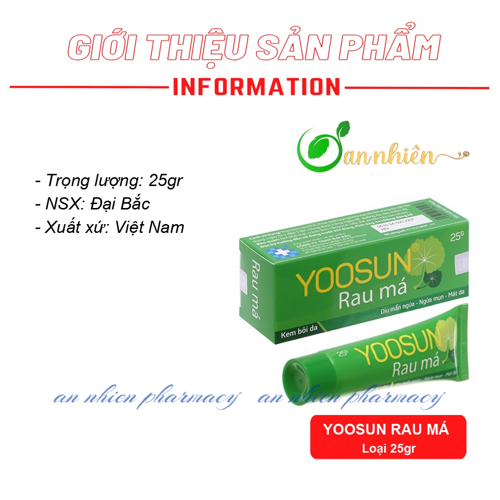 Kem bôi da Yoosun Rau Má giúp dịu mẩn ngứa, ngừa mụn, mát da, tránh sẹo