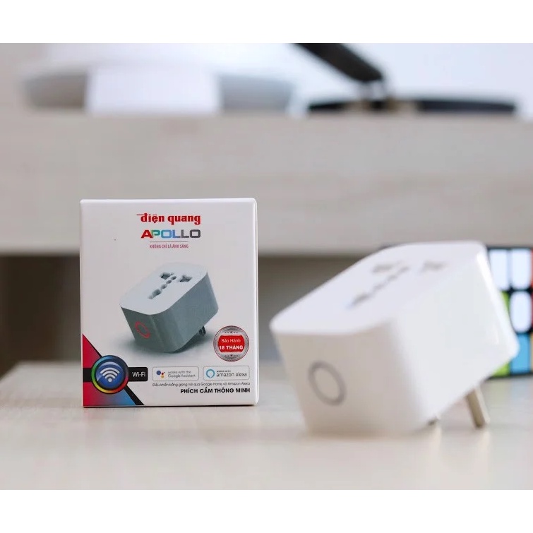 Ổ Cắm Thông Minh 2000W, Ổ Cắm Wifi Điện Quang - Tắt/mở từ xa bằng wifi, giọng nói, hẹn giờ tự động. BH 18 tháng