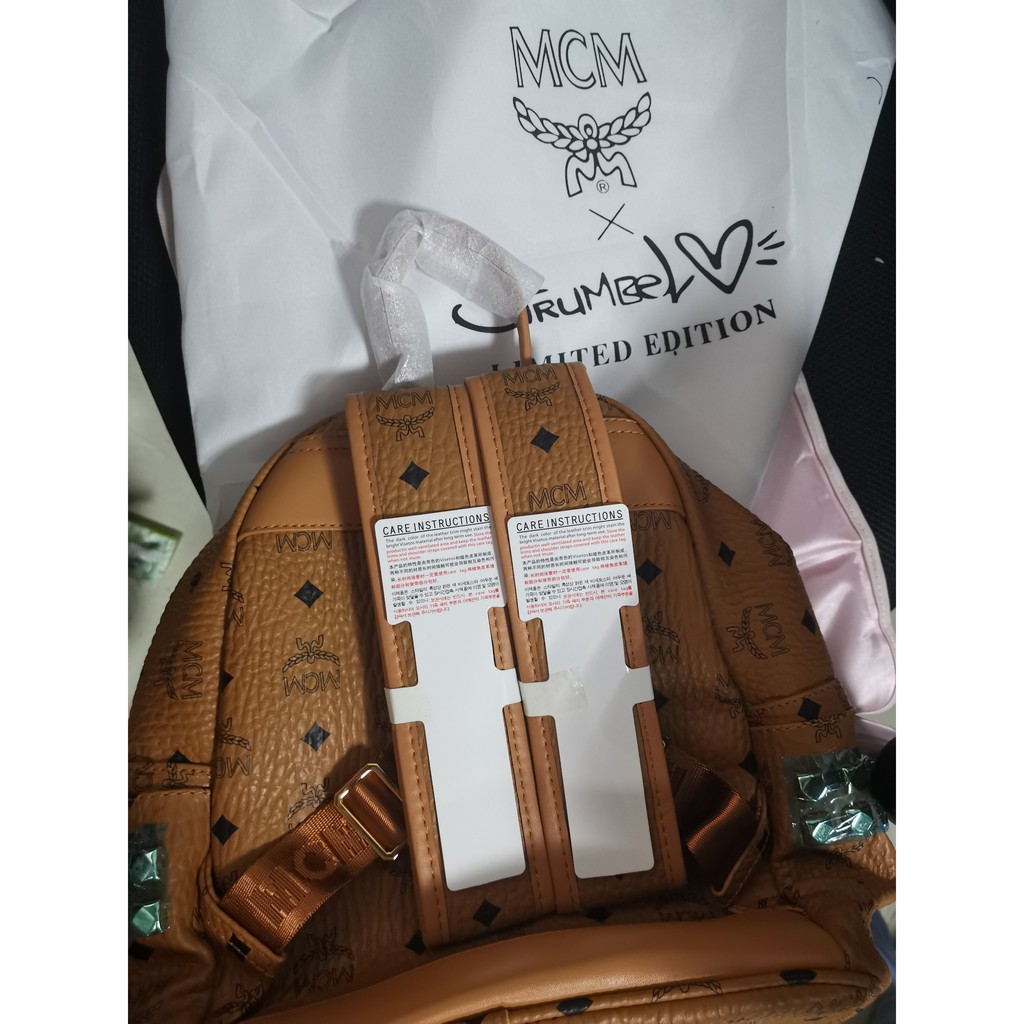 Mcmunisex Ba Lô Da Họa Tiết Ngôi Sao Đinh Tán Trung Bình