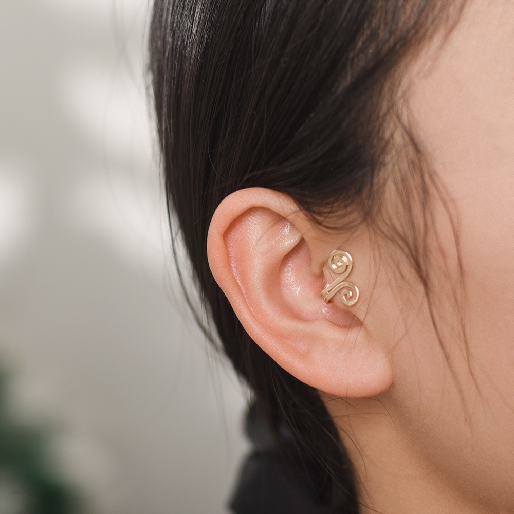 Khuyên Kẹp Vành Tai Hình Đám Mây/ Ốc Sên Phong Cách Bohemian Đơn Giản Thời Trang Cho Nữ