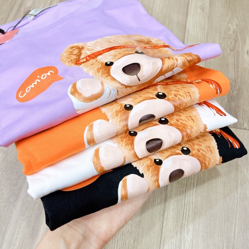 Áo Thun Tay Ngắn UNISEX in Decal IN DECAL GẤU BOXING - Hình chụp thật (Đủ size M-L-XL) - Số đo ở cuối