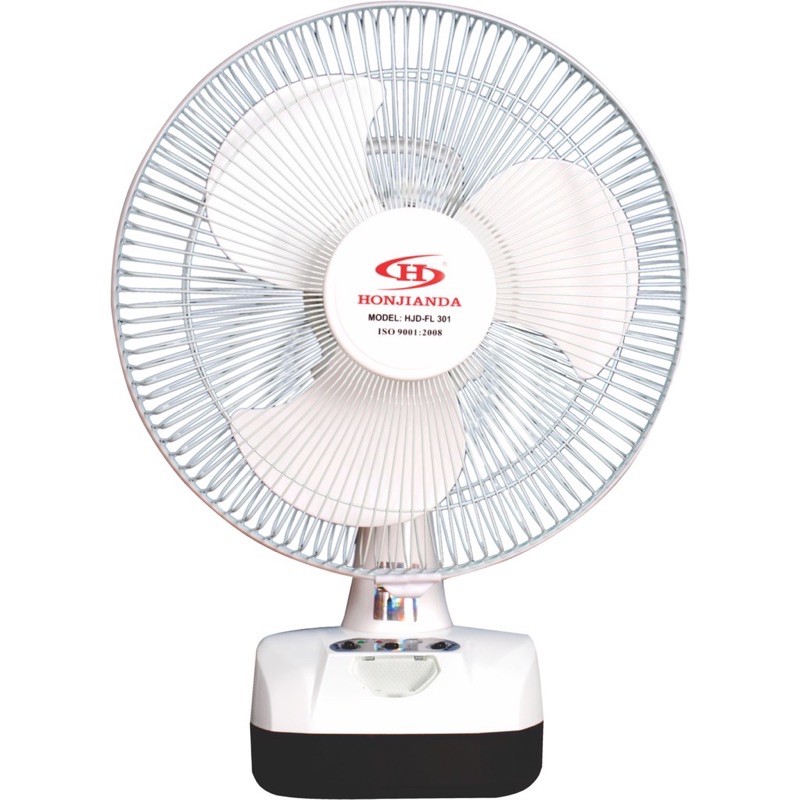 Quạt sạc tích điện có đèn 12” Honjianda HJD - FL 301 (1 bình/2 bình)