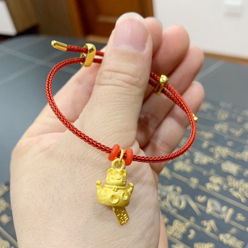 Vòng dây cước khoá rút inox Hàn Quốc 2li bền đẹp mic charm phụ kiện handmade