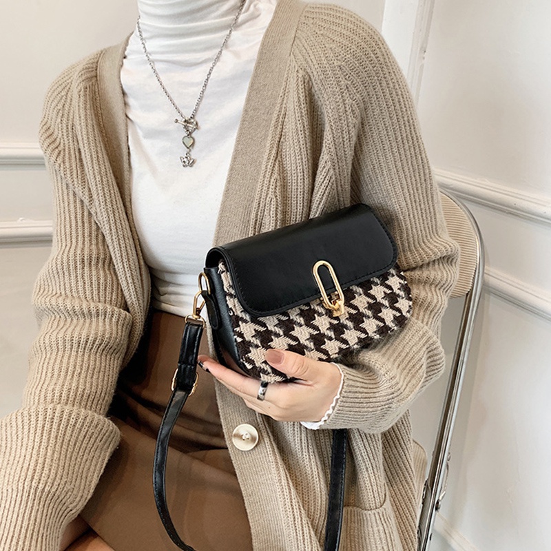 Túi đeo chéo vai IELGY họa tiết houndstooth thời trang hàn quốc
