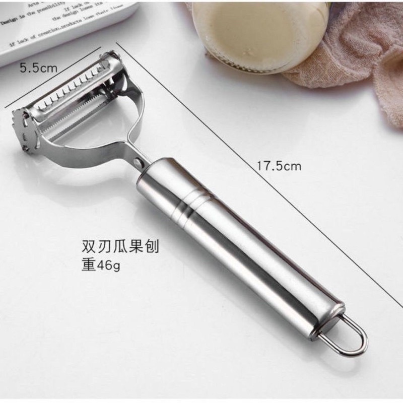 Lạo inox bào sợi đa năng 2in 1 , vừa gọt vỏ  ,vừa bào sợi