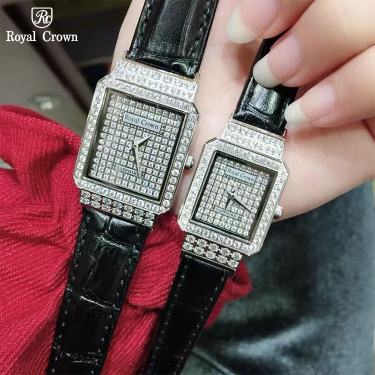 Đồng Hồ Nữ Chính Hãng Dây Da Royal Crown 3627 Chống Nước Chống Xước