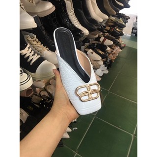 Sục chữ BB mũi vuông da vân rắn