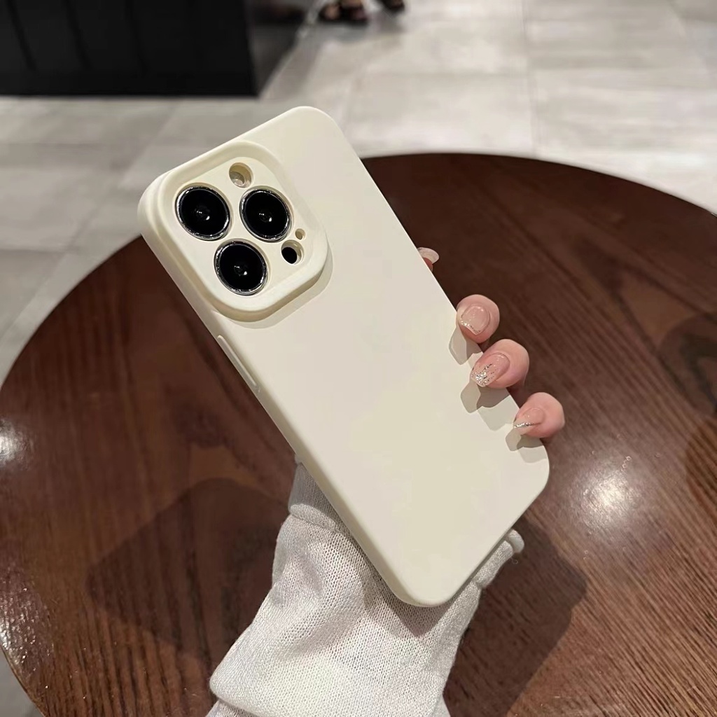 Ốp Điện Thoại silicone Mềm Màu Trơn Cho Iphone 14 13 12 11 Pro Max