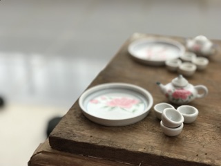 Bộ ấm trà gốm sứ mini trang trí tiểu cảnh