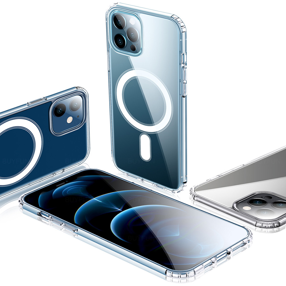 Ốp Điện Thoại Trong Suốt Từ Tính Cho iphone 15 14 13 12 11 pro max mini 14plus