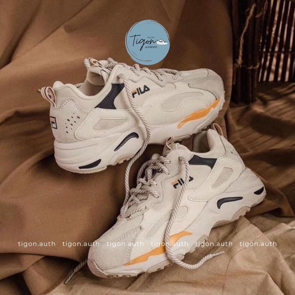 Giày thể thao chính hãng,  Giày thể thao nữ Fila Ray Tracer White Blue Yellow  Tigon.auth