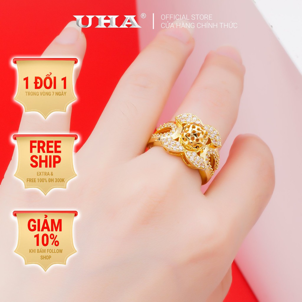 Nhẫn nữ đính xoàn mạ vàng 18K cao cấp (giá tốt nhất) N225146-125