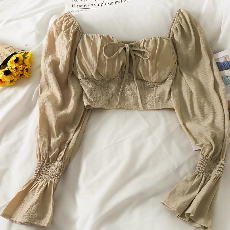 Áo kiểu croptop dài tay