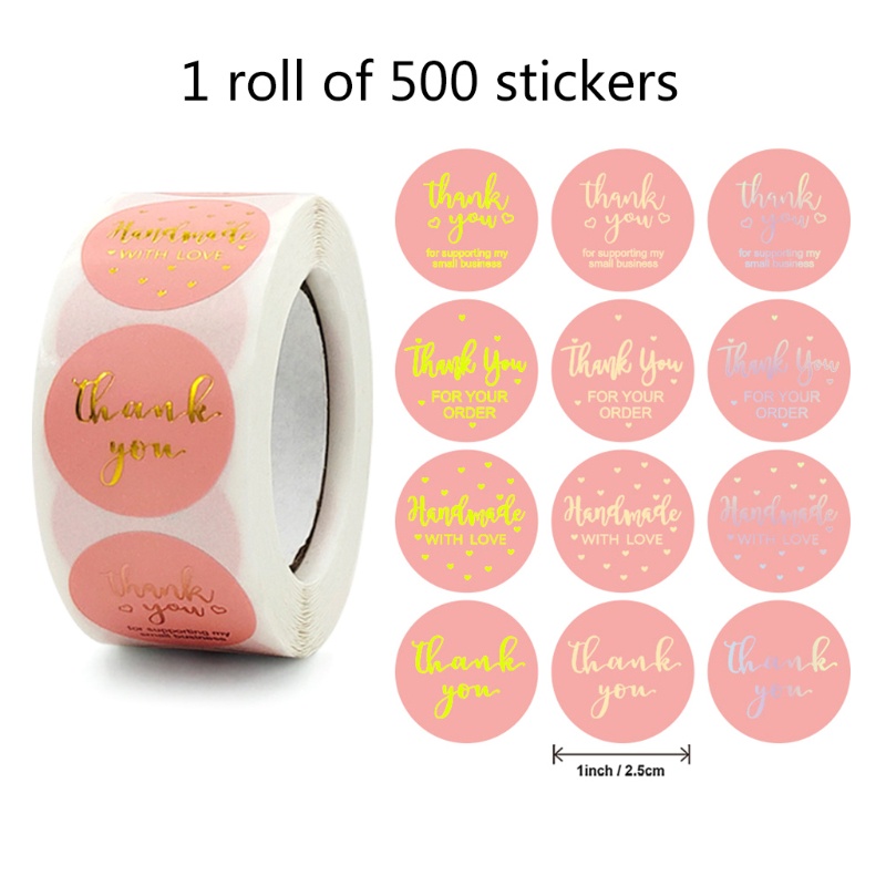 Cuộn 500 Miếng Dán Màu Sắc Đồng Trang Trí Quà Tặng