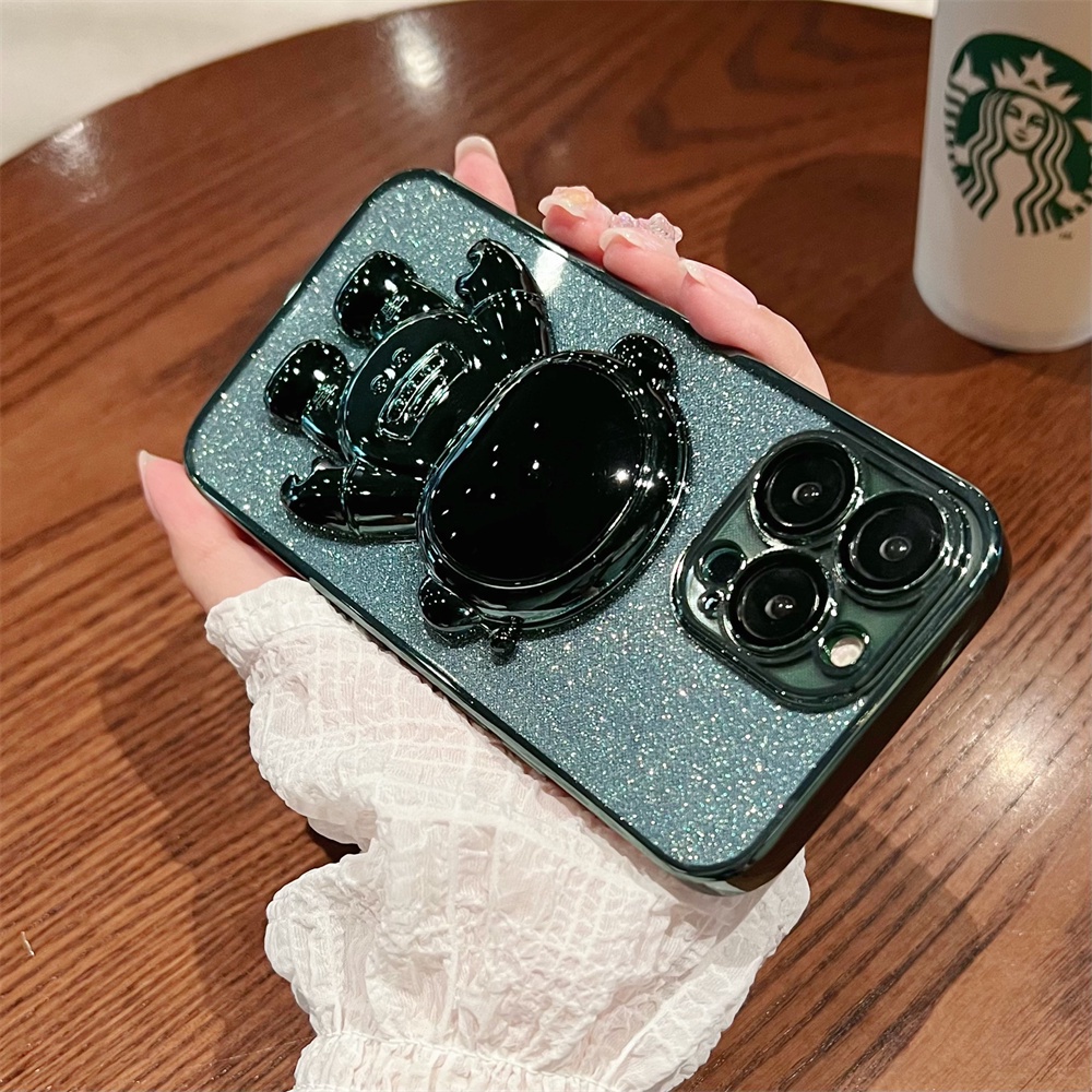 Ốp Điện Thoại TPU Trong Suốt Viền Thẳng Kèm Giá Đỡ Hình Phi Hành Gia Cho iphone 14max 14 13 12 11 Pro Max Xs Max Xr 8 7Plus