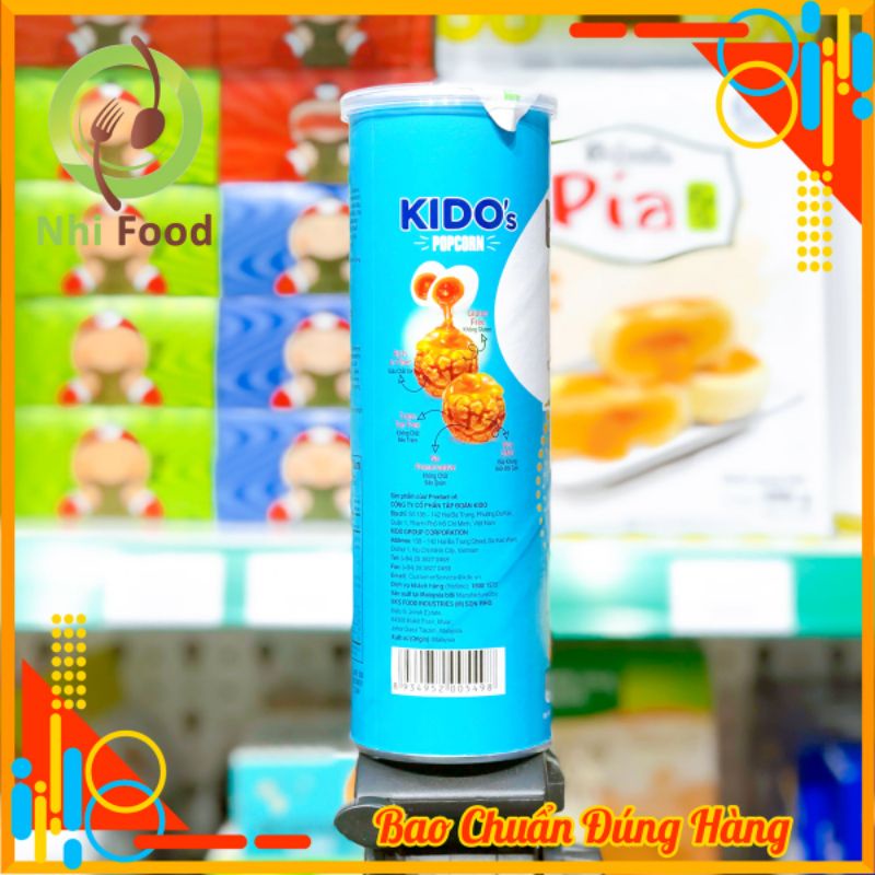 Bắp Rang Kido's, Lon 70g, Gồm 3 Vị Trứng Muối, Vị Phô Mai Và Vị Caramel