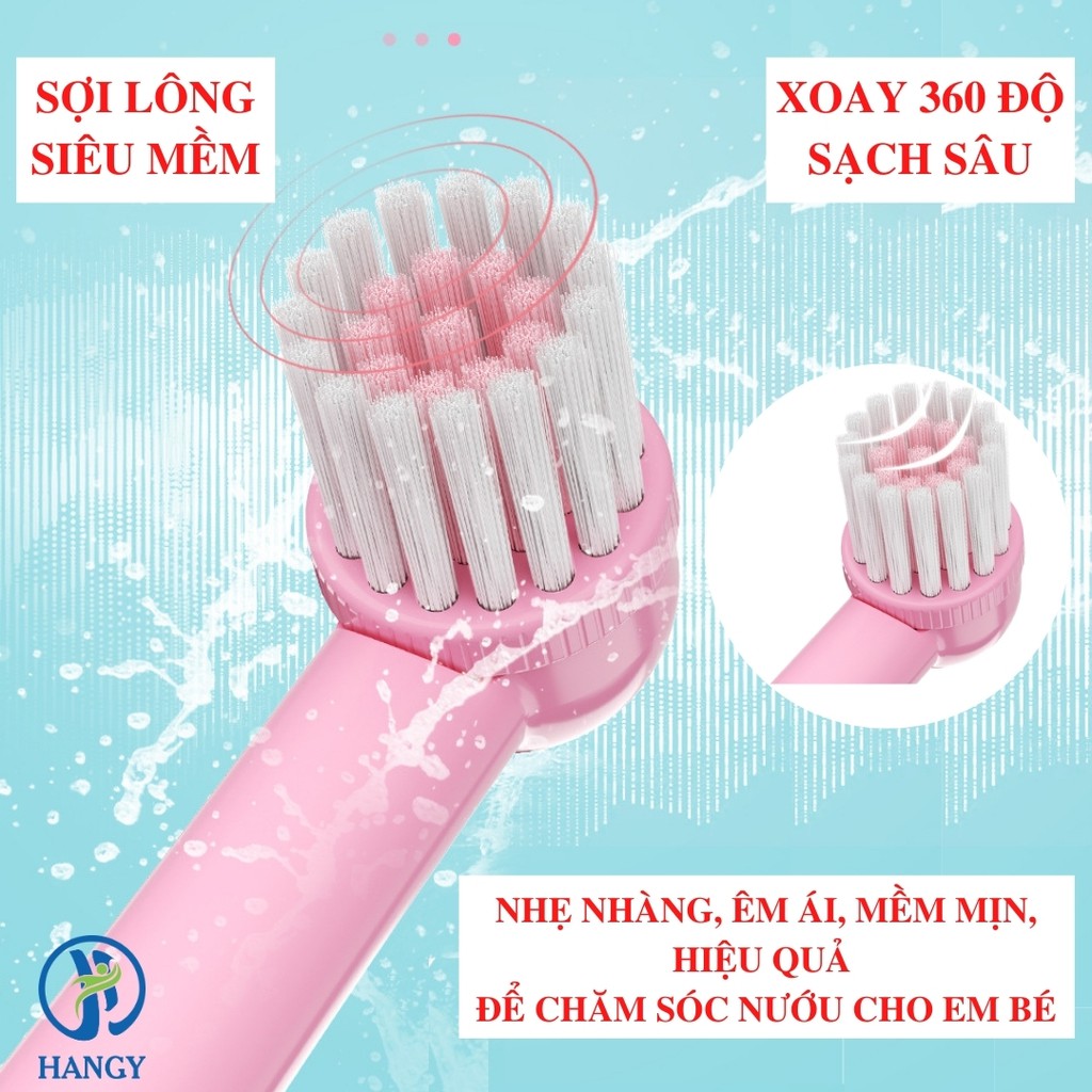 Bàn chải điện đánh răng trẻ em Here-Mega xoay tự động HANGY