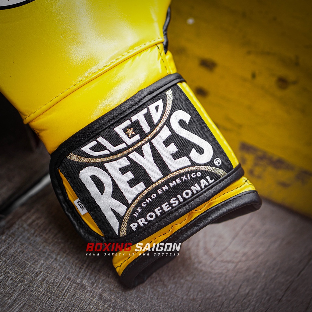 Găng tay Boxing Cleto Reyes Mexico With Hook And Loop Closure - Vàng