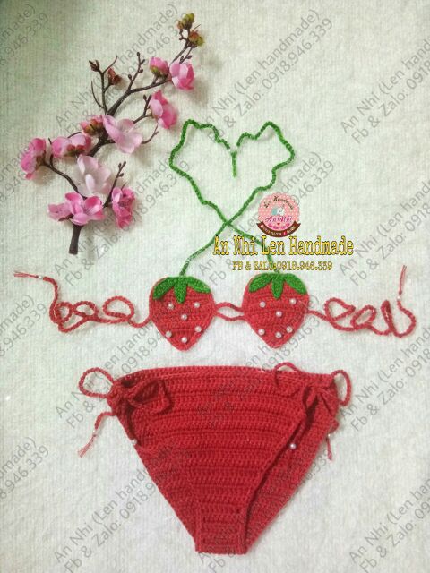 Bikini handmade trái dâu | BigBuy360 - bigbuy360.vn