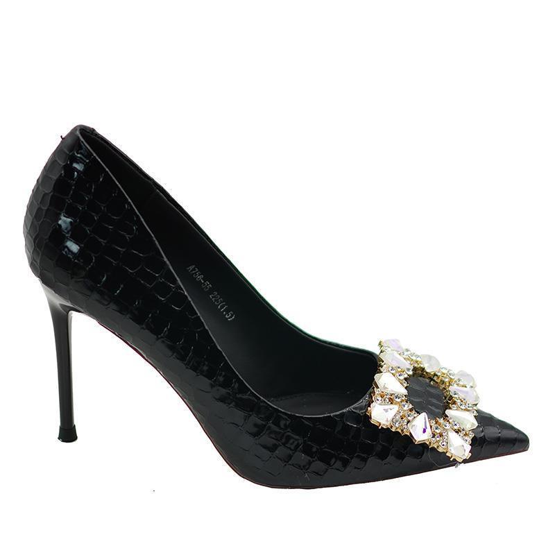 Giày Cao Gót Mũi Nhọn Thiết Kế Mới Đính Đá Cao Cấp Thời Trang