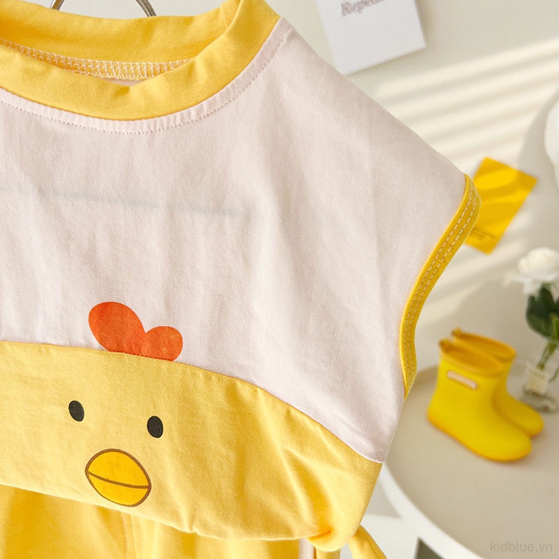 Bộ Quần Áo Thun Cotton In Hoạt Hình Đáng Yêu Thời Trang Dành Cho Trẻ