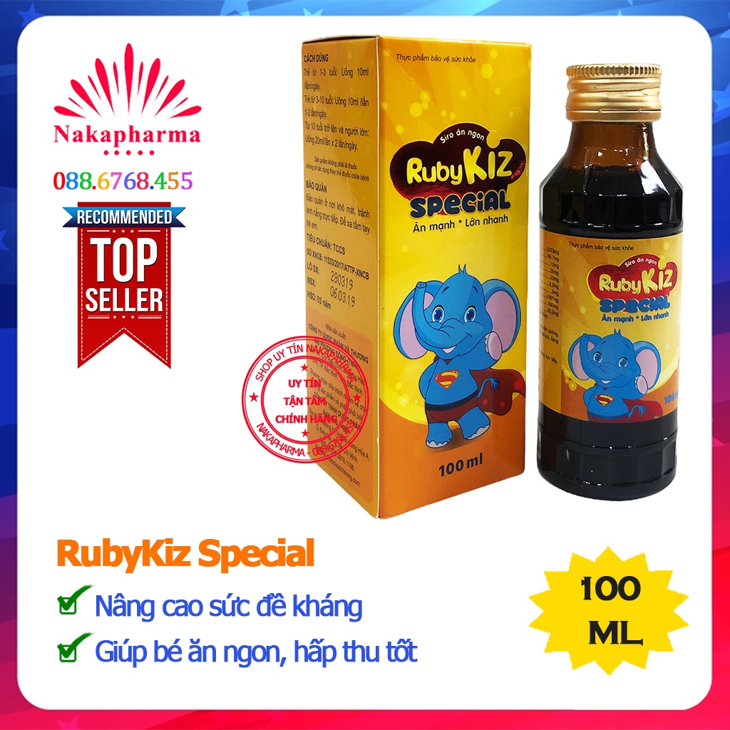 Siro ăn ngon Rubykiz Special – Giải pháp hữu hiệu cho trẻ biếng ăn, chậm lớn, giúp tăng cường hệ miễn dịch