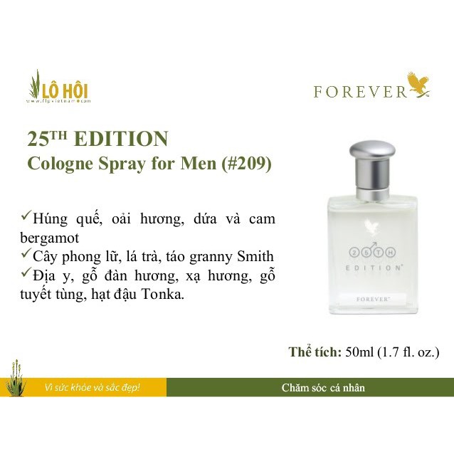 [Mã 1512FMCGSALE1 giảm 10% đơn 250K] [GIÁ RẺ] NƯỚC HOA NAM 25TH Edition Cologne Spray for Men 209 Flp.50ml | BigBuy360 - bigbuy360.vn