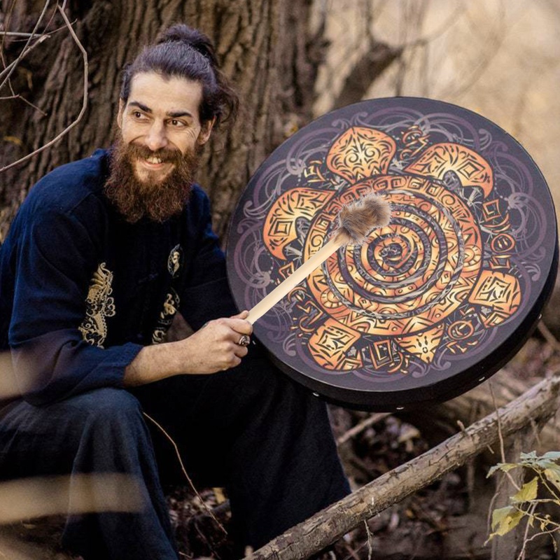 Sun Shaman Trống Âm Nhạc Thủ Công Trang Trí Thiết Kế Hình Đạo Phật Shamanic Siberian Spirit