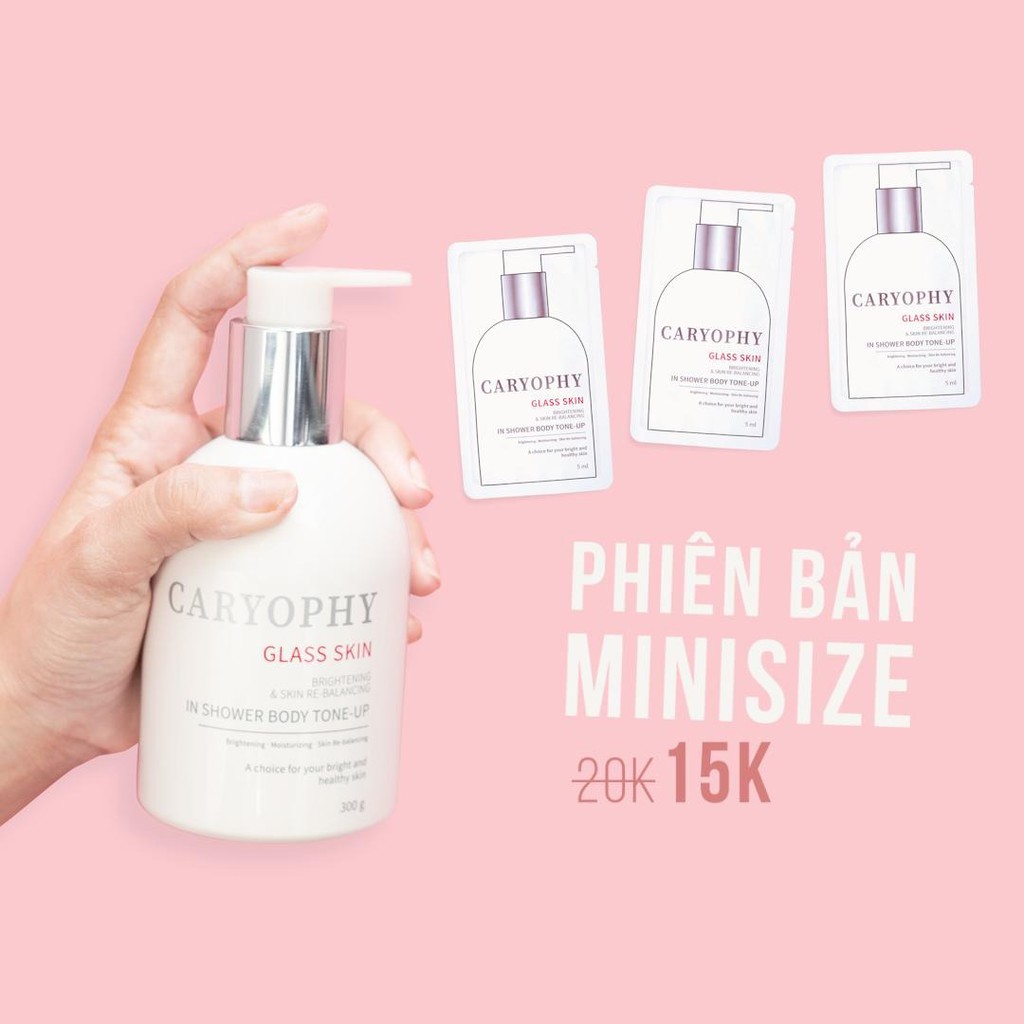 Kem dưỡng trắng toàn thân body caryophy Glass Skin In Shower Body Tone Up Caryophy bật tone an toàn trắng nhanh  - 5ml | BigBuy360 - bigbuy360.vn