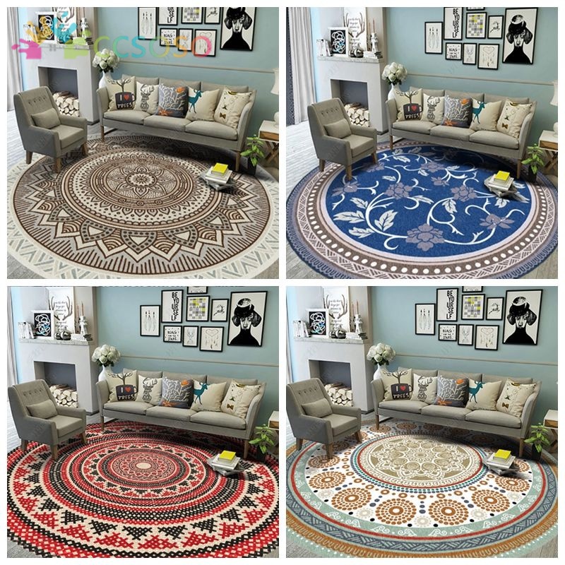 Thảm Tập Yoga / Phòng Khách / Phòng Ngủ Hình Tròn Phong Cách Retro Mỹ Sang Trọng