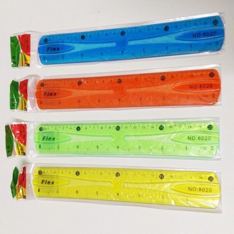 COMBO 5 THƯỚC KẺ DẺO 20cm. CÓ THỂ UỐN CONG THEO Ý MUỐN MÀ KHÔNG SỢ GẪY
