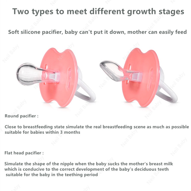 Núm Ti Giả Bằng Silicon Họa Tiết Hoạt Hình Kèm Dây Chuỗi Hạt Cho Bé