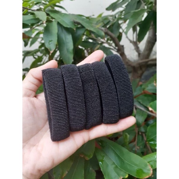 10 thun cột tóc màu đen (bản 1,5cm)