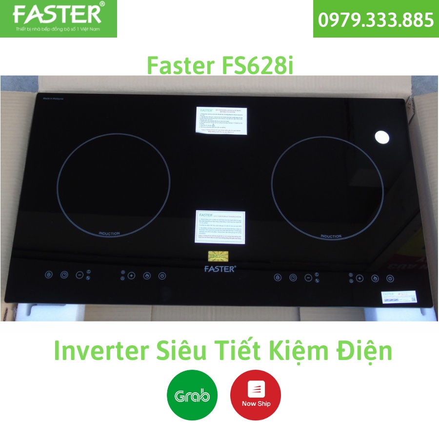 Bếp từ đôi Faster FS 628I, Bếp điện từ Faster FS-628i, siêu tiết kiệm điện,khóa trẻ an toàn tuyệt đối, chống tràn