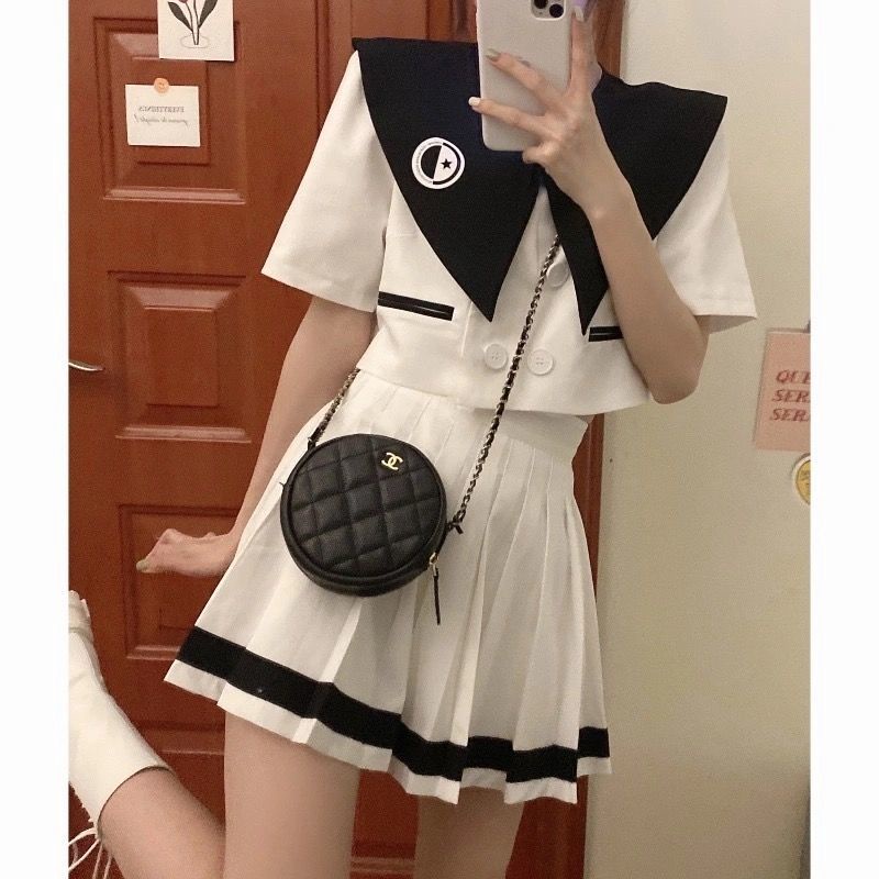 Set Áo Sơ Mi Và Chân Váy Phong Cách Hàn Quốc Dành Cho Nữ