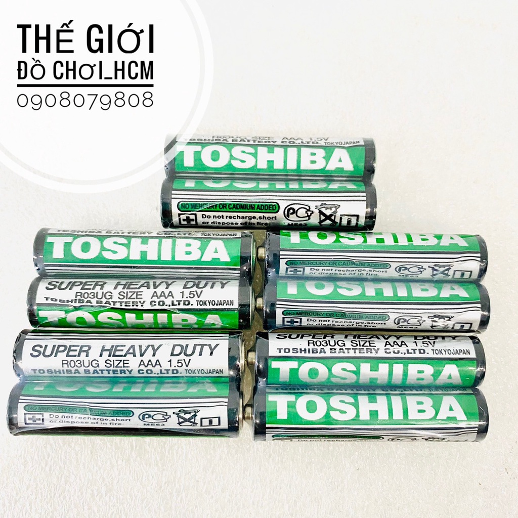 [1 VIÊN/ 3K] Pin tiểu/ pin AAA Toshiba dành cho bé lắp vào đồ chơi, loại nhỏ hay dùng lắp vào remote Tivi, máy lạnh