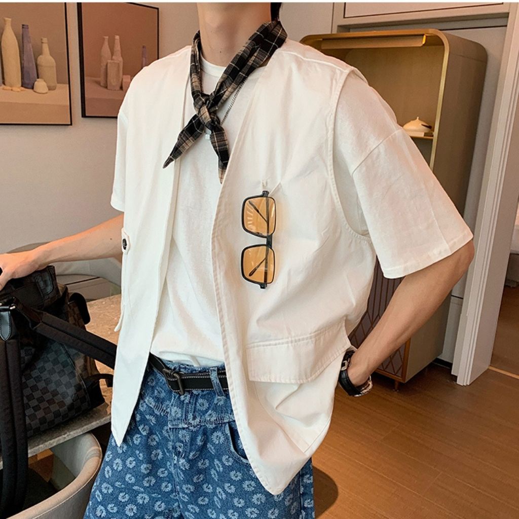 Áo khoác gile kaki nam nữ Mavota áo ghi lê unisex form rộng phong cách Hàn Quốc GILE02